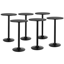 Load image into Gallery viewer, Gymax 6 PCS Round Pub Table 24'' Bistro Bar Cocktail Table w/Metal Base Black
