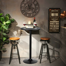 Load image into Gallery viewer, Gymax 6 PCS Round Pub Table 24'' Bistro Bar Cocktail Table w/Metal Base Black