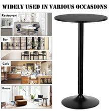 Load image into Gallery viewer, Gymax 6 PCS Round Pub Table 24'' Bistro Bar Cocktail Table w/Metal Base Black