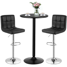 Load image into Gallery viewer, Gymax 3PCS Pub Table Set 24'' Round Bar Table & 2 Adjustable Bar Stools