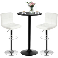 Load image into Gallery viewer, Gymax 3PCS Pub Table Set 24'' Round Bar Table & 2 Adjustable Bar Stools