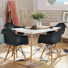 Load image into Gallery viewer, Gymax 4PCS Molded Dining Arm Chair Side Chair Home Kitchen w/ Wooden Legs Black