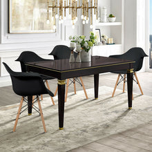 Load image into Gallery viewer, Gymax 4PCS Molded Dining Arm Chair Side Chair Home Kitchen w/ Wooden Legs Black