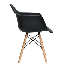 Load image into Gallery viewer, Gymax 4PCS Molded Dining Arm Chair Side Chair Home Kitchen w/ Wooden Legs Black