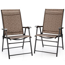Load image into Gallery viewer, Gymax Set of 2 Folding Portable Patio Chairs Yard Outdoor w/ Armrests & Backrest