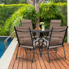 Load image into Gallery viewer, Gymax Set of 4 Folding Portable Patio Chairs Yard Outdoor w/ Armrests & Backrest