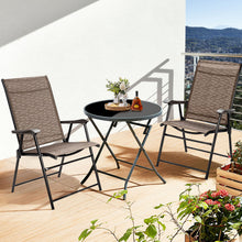 Load image into Gallery viewer, Gymax Set of 4 Folding Portable Patio Chairs Yard Outdoor w/ Armrests & Backrest