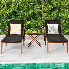 Load image into Gallery viewer, Gymax 3PCS Outdoor Chaise Lounge Set Patio Yard w/ Side Table Adjustable Backrest
