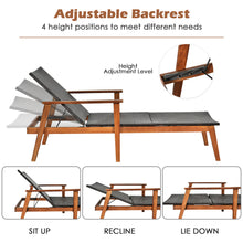 Load image into Gallery viewer, Gymax 3PCS Outdoor Chaise Lounge Set Patio Yard w/ Side Table Adjustable Backrest