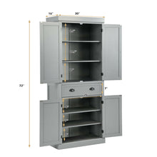 Load image into Gallery viewer, Gymax Kitchen Cabinet Pantry Cupboard Freestanding w/Shelves Grey