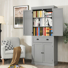 Load image into Gallery viewer, Gymax Kitchen Cabinet Pantry Cupboard Freestanding w/Shelves Grey