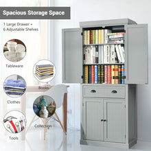 Load image into Gallery viewer, Gymax Kitchen Cabinet Pantry Cupboard Freestanding w/Shelves Grey