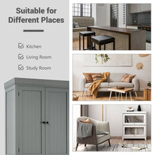 Load image into Gallery viewer, Gymax Kitchen Cabinet Pantry Cupboard Freestanding w/Shelves Grey