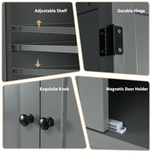 Load image into Gallery viewer, Gymax Kitchen Cabinet Pantry Cupboard Freestanding w/Shelves Grey