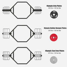 Load image into Gallery viewer, Gymax 56'' Olympic Hexagon Deadlift Bar Trap Bar W/ Folding Grips Powerlifting