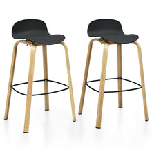 Load image into Gallery viewer, Gymax Modern Set of 2 Barstools 30inch Pub Chairs w/Low Back & Metal Legs Black