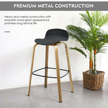 Load image into Gallery viewer, Gymax Modern Set of 2 Barstools 30inch Pub Chairs w/Low Back & Metal Legs Black
