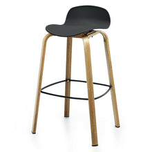 Load image into Gallery viewer, Gymax Modern Set of 2 Barstools 30inch Pub Chairs w/Low Back & Metal Legs Black
