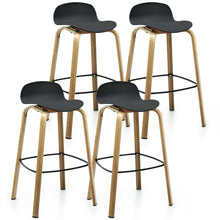 Load image into Gallery viewer, Gymax Modern Set of 4 Barstools 30inch Pub Chairs w/Low Back & Metal Legs Black
