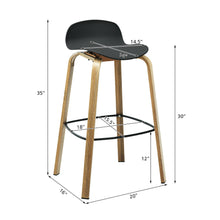 Load image into Gallery viewer, Gymax Modern Set of 4 Barstools 30inch Pub Chairs w/Low Back & Metal Legs Black