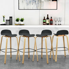 Load image into Gallery viewer, Gymax Modern Set of 4 Barstools 30inch Pub Chairs w/Low Back & Metal Legs Black