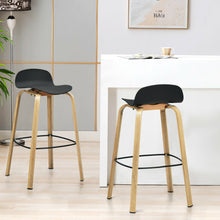 Load image into Gallery viewer, Gymax Modern Set of 4 Barstools 30inch Pub Chairs w/Low Back & Metal Legs Black