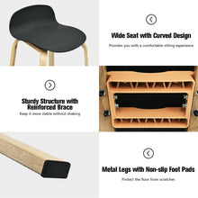 Load image into Gallery viewer, Gymax Modern Set of 4 Barstools 30inch Pub Chairs w/Low Back & Metal Legs Black