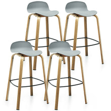 Load image into Gallery viewer, Gymax Modern Set of 4 Barstools 30inch Pub Chairs w/Low Back & Metal Legs Grey