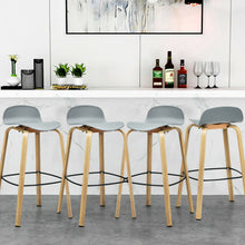 Load image into Gallery viewer, Gymax Modern Set of 4 Barstools 30inch Pub Chairs w/Low Back & Metal Legs Grey