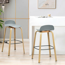 Load image into Gallery viewer, Gymax Modern Set of 4 Barstools 30inch Pub Chairs w/Low Back & Metal Legs Grey