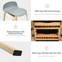 Load image into Gallery viewer, Gymax Modern Set of 4 Barstools 30inch Pub Chairs w/Low Back & Metal Legs Grey
