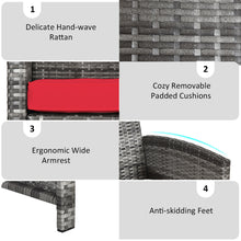 Load image into Gallery viewer, Gymax 8PCS Patio Outdoor Rattan Conversation Furniture Set w/ Red Cushion