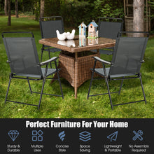 Load image into Gallery viewer, Gymax Set of 4 Folding Patio Chair Portable Sling Chair Yard Garden Outdoor