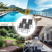 Load image into Gallery viewer, Gymax Set of 4 Folding Patio Chair Portable Sling Chair Yard Garden Outdoor