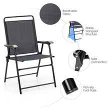 Load image into Gallery viewer, Gymax Set of 4 Folding Patio Chair Portable Sling Chair Yard Garden Outdoor