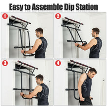 Load image into Gallery viewer, Gymax Pull Up Bar Doorway Trainer Chin Up Bar w/ Dip Bar & Power Ropes Home Gym