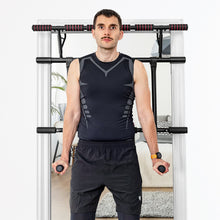 Load image into Gallery viewer, Gymax Pull Up Bar Doorway Trainer Chin Up Bar w/ Dip Bar & Power Ropes Home Gym