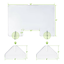 Load image into Gallery viewer, Gymax 24'' x 16'' Protective Plexiglass Sneeze Guard Acrylic Shield for Counter