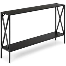 Load image into Gallery viewer, Gymax Console Table 2 Tier Sofa Side Accent Table w/ Shelf Entryway Hallway Brown