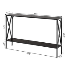 Load image into Gallery viewer, Gymax Console Table 2 Tier Sofa Side Accent Table w/ Shelf Entryway Hallway Brown