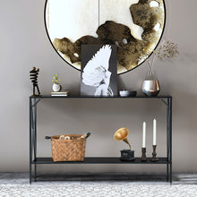 Load image into Gallery viewer, Gymax Console Table 2 Tier Sofa Side Accent Table w/ Shelf Entryway Hallway Brown