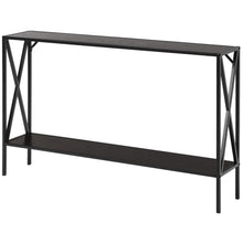 Load image into Gallery viewer, Gymax Console Table 2 Tier Sofa Side Accent Table w/ Shelf Entryway Hallway Brown