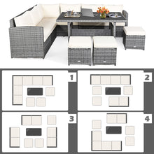 Load image into Gallery viewer, Gymax 7PCS Rattan Patio Sectional Sofa Set Conversation Set w/ White Cushions