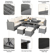Load image into Gallery viewer, Gymax 7PCS Rattan Patio Sectional Sofa Set Conversation Set w/ White Cushions