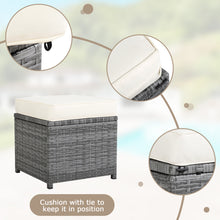 Load image into Gallery viewer, Gymax 7PCS Rattan Patio Sectional Sofa Set Conversation Set w/ White Cushions