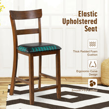 Load image into Gallery viewer, Gymax Set of 2 Barstools Counter Height Chairs w/Leather Seat & Rubber Wood Legs