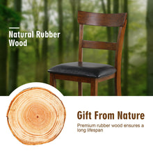 Load image into Gallery viewer, Gymax Set of 2 Barstools Counter Height Chairs w/Leather Seat & Rubber Wood Legs