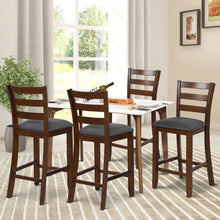 Load image into Gallery viewer, Gymax Set of 4 Barstools Counter Height Chairs w/Fabric Seat & Rubber Wood Legs