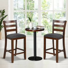 Load image into Gallery viewer, Gymax Set of 4 Barstools Counter Height Chairs w/Fabric Seat & Rubber Wood Legs