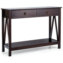 Load image into Gallery viewer, Gymax Console Table Accent Sofa Side Table with Drawer Shelf Entryway Espresso